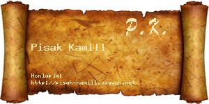 Pisak Kamill névjegykártya
